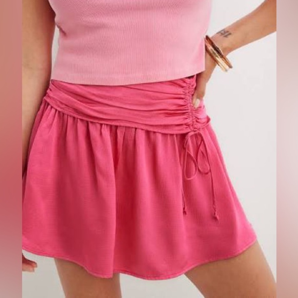 Aerie Vibrant Pink Skater Skirt
